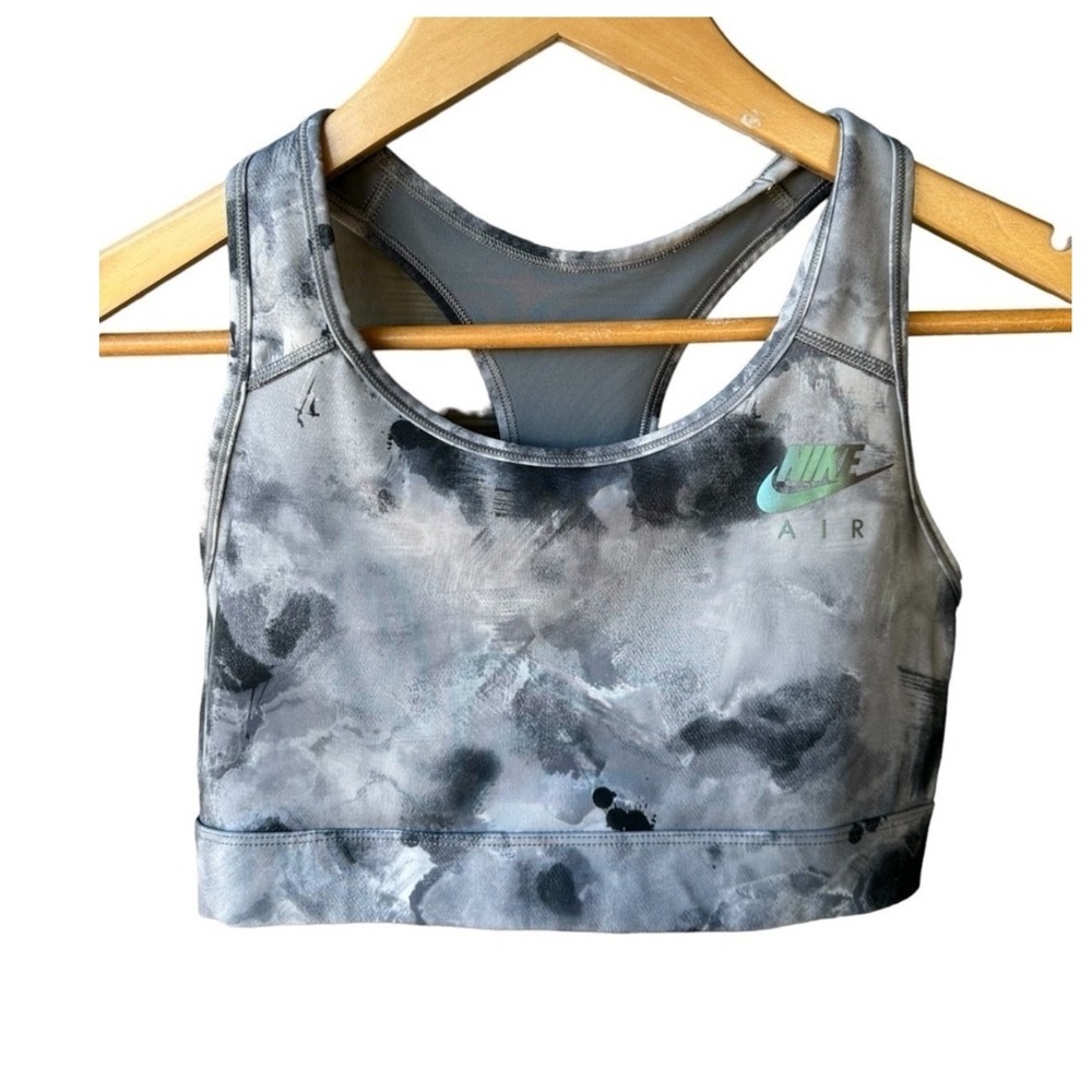 Nike Air Dri-FIT Sports Bra Grey Watercolor Athleisure Activewear Gym Workout M